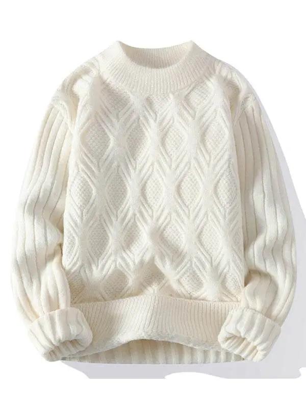 Apparel - Stylish Men's Relaxed Fit Round Neck Knit Sweater for Effort - Men Shirts | MENLL